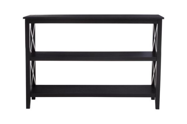 Heritage Three Shelf Large Bookcase - Wood - L40 x W120 x H81 cm - Black