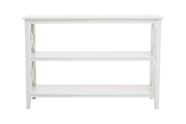 Heritage Three Shelf Large Bookcase - Wood - L40 x W120 x H81 cm - Ivory