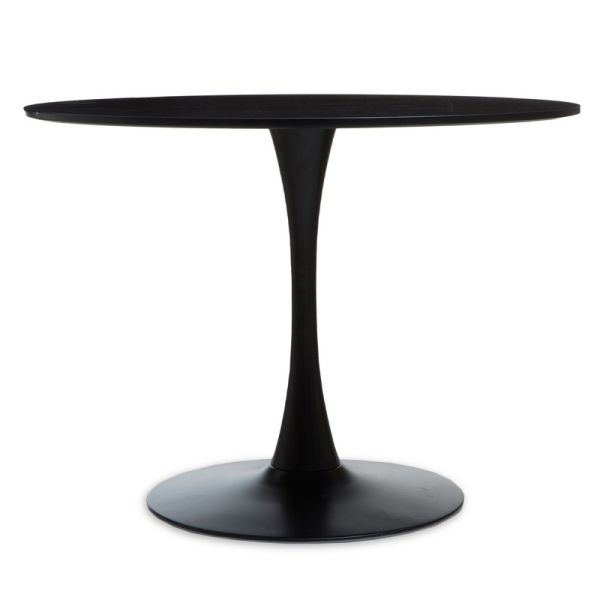 Laila Small Dining Table - Wood/Metal - L106 x W106 x H16.5 cm - Black