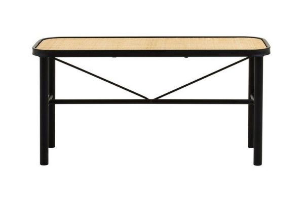 Depok Bench - Metal/Wood - L35 x W90 x H45 cm - Black/Natural