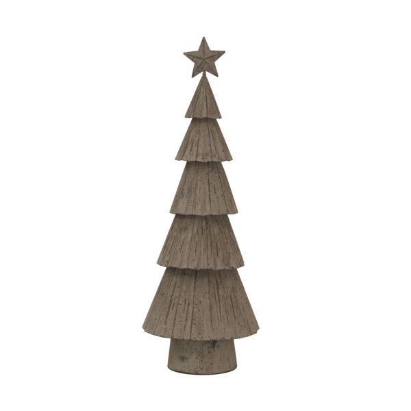 Large Rustic Bough Christmas Tree with Star - Metal - L8 x W14 x H41 cm - White
