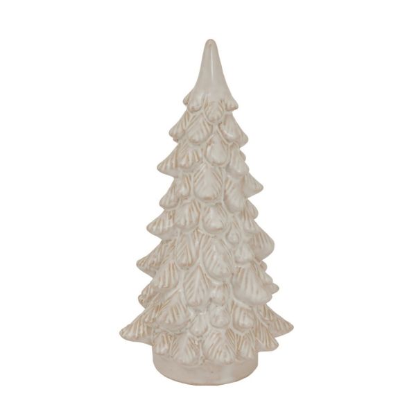 Medium Alora Snowy Christmas Tree - Ceramic - L11 x W11 x H23 cm - White