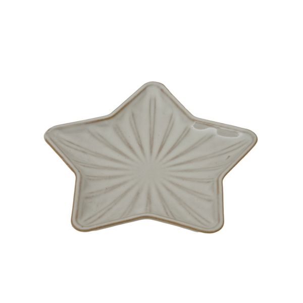 Medium Alora Star Dish Christmas Decoration - Ceramic - L12 x W13 x H1 cm - White