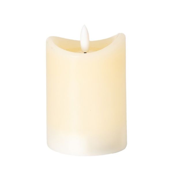 Luxe Collection Natural Glow 2.75x4 Melted LED Candle - Plastic - L7 x W7 x H10 cm - Cream