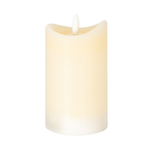 Luxe Collection Natural Glow 2.75x5 Melted LED Candle - Plastic - L7 x W7 x H12 cm - Cream