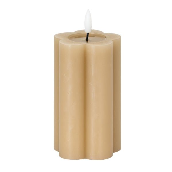 Luxe Collection Natural Glow 2.75x5 LED Candle - Plastic - L7 x W7 x H12 cm - Stone