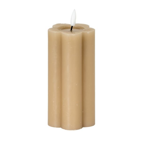 Luxe Collection Natural Glow 2.75x6 LED Candle - Plastic - L7 x W7 x H15 cm - Stone