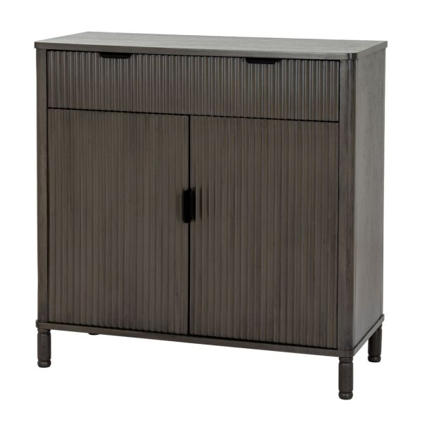 Reed Collection 1 Drawer 2 Door Sideboard Cabinet - Wood - L35 x W80 x H80 cm - Brown