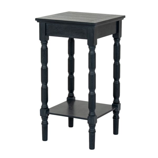 Contour Collection Side Table - Wood - L36 x W36 x H68 cm - Black