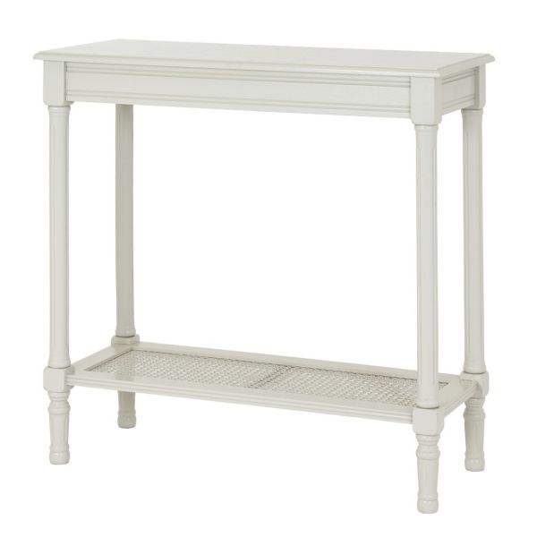 Belmont Rattan Collection Console Table - Wood - L35 x W80 x H80 cm - White