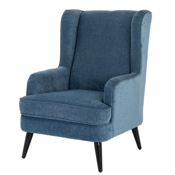 Vellis Wingback Occasional Armchair - Metal - L84 x W76 x H101 cm - Blue