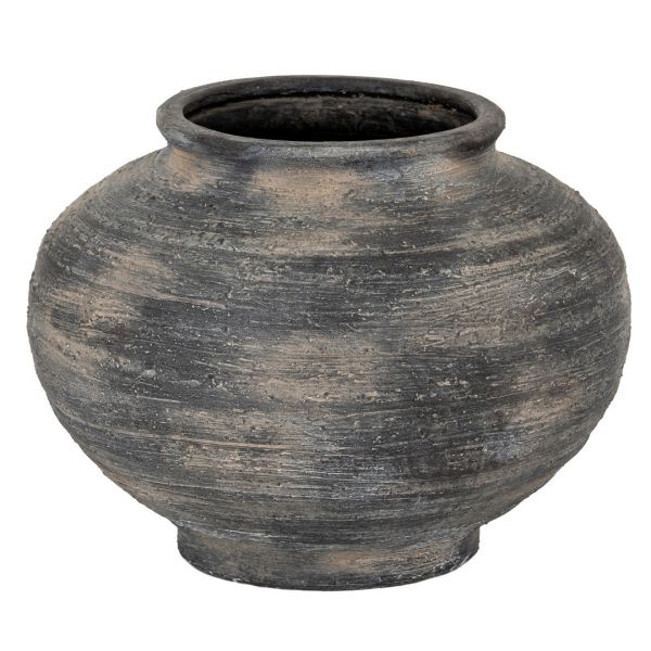 Marra Squat Vase - Ceramic - L36 x W36 x H27 cm - Black