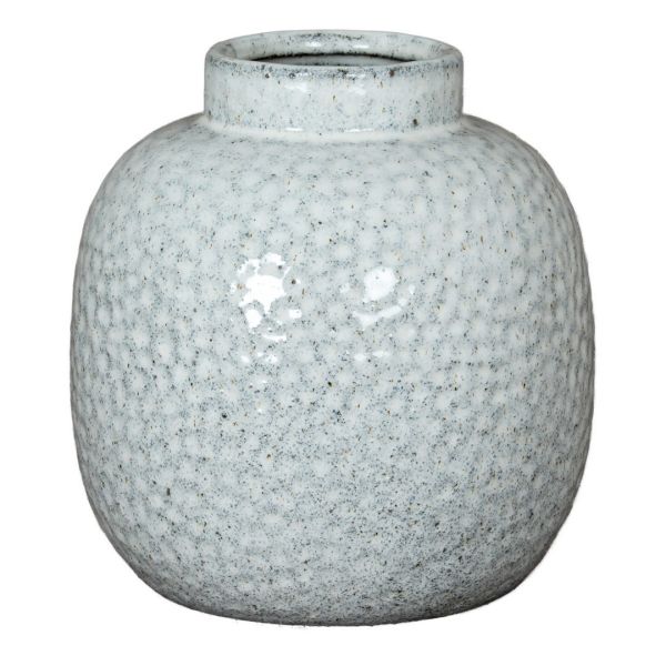 Cairn Dimple Small Vase - Ceramic - L18 x W18 x H20 cm - White