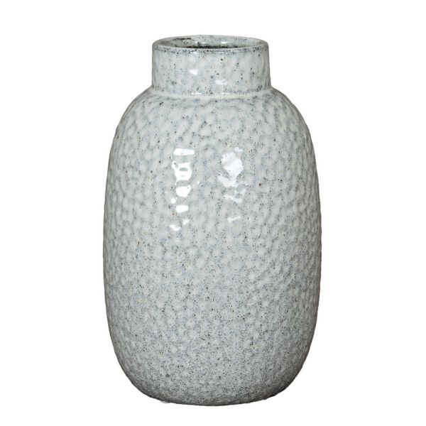 Cairn Dimple Medium Vase - Ceramic - L16 x W16 x H28 cm - White