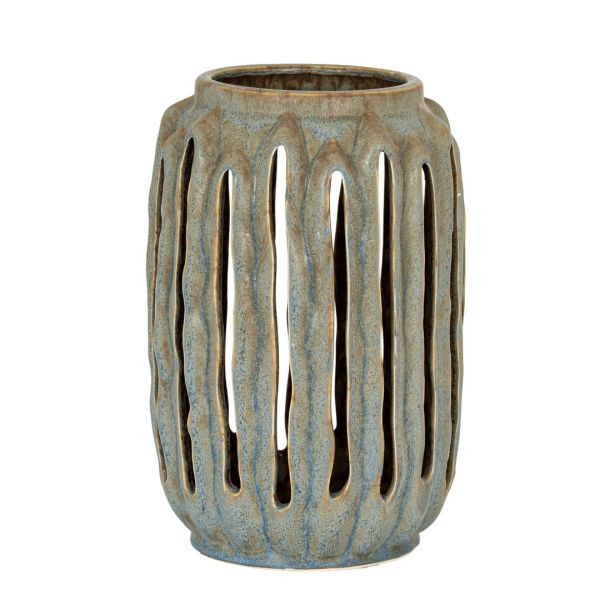 Capella Lantern Candle Holder - Ceramic - L18 x W18 x H27 cm - Grey