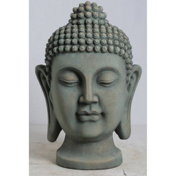 Verdan Buddha Head Decorative Figurines - Concrete - L33 x W39 x H59 cm