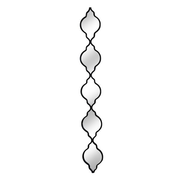 Quarterfoil Decorative Hanging Mirror - Metal - L1 x W16 x H132 cm - Black