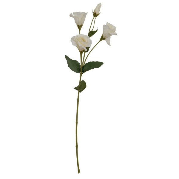 Lisianthus Spray Artificial Flower - Plastic - L15 x W15 x H69 cm - White