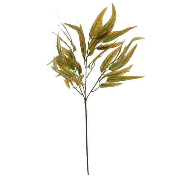 Variegated Long Leaf Eucalyptus Spray Artificial Flower - Plastic - L75 x W75 x H75 cm - Green