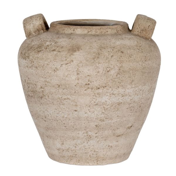 Terra Large Urn Vase with Handles - Ceramic - L36 x W36 x H35 cm - Brown