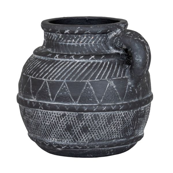 Etched Collection Jug - Ceramic - L16 x W17 x H15 cm - Black