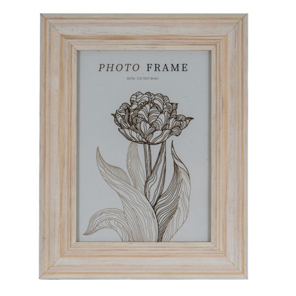 Isla Photo Frame 5X7 - Wood - White