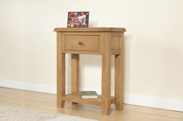 Shrewsbury Small Console with 1 Drawer & Shelf - L30 x W60 x H75 cm - Oak