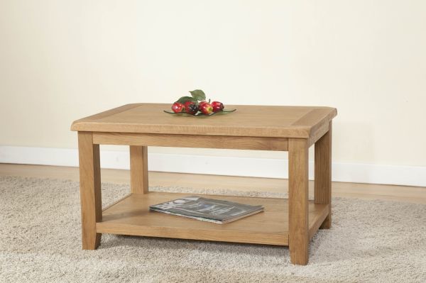 Shrewsbury Standard Coffee Table with Shelf - L60 x W90 x H50 cm - Oak