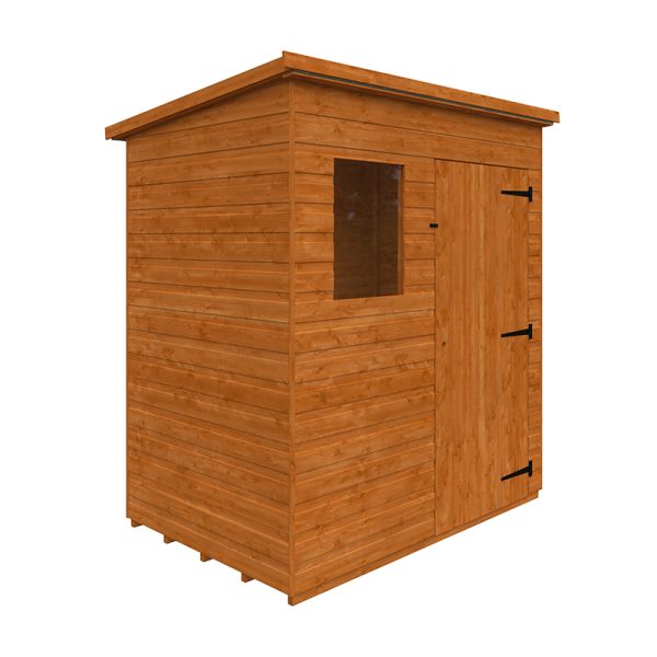 6x4 Super Pent 12mm Shed - L175 x W115 x H204.1 cm - Solid Wood/Softwood/Pine - Burnt Orange