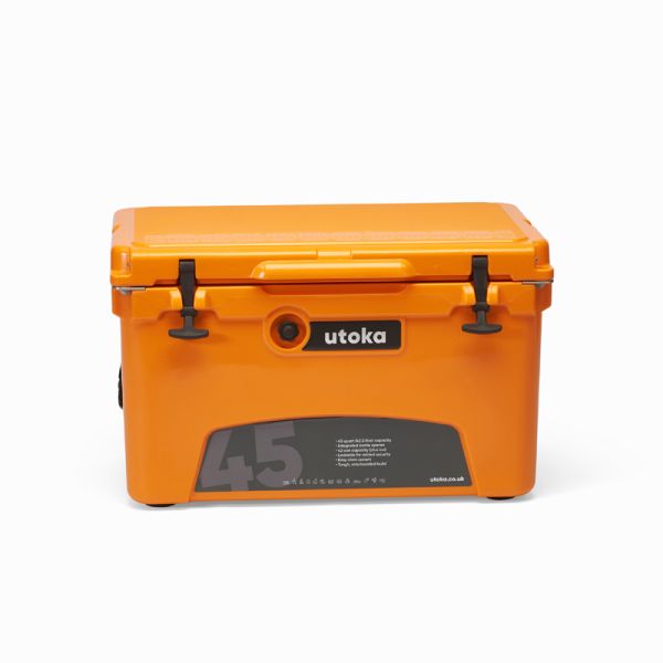 Utoka 45 Hard Cooler Cool Box - Rotomoulded LLDPE & Polyurethane foam - L41 x W67 x H41 cm - Orange