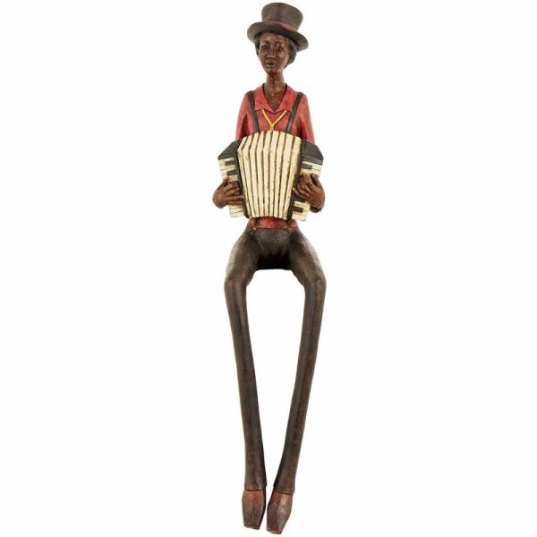 Sitting Jazz Band Squeeze Box - - Ornament - L10 x W12 x H40 cm