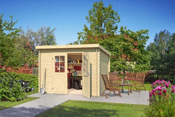 San Jose 230-Log Cabin, Wooden Garden Room, Timber Summerhouse, Home Office - L295 x W268.7 x H210.9 cm