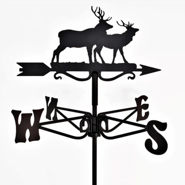 Mini Stag Weathervane - Steel - L38 x W38 x H54 cm - Black