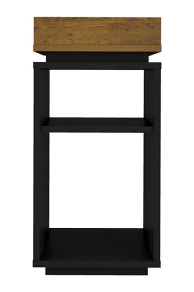 Naples Storage Side Table - L40 x W30 x H61.5 cm - Black/Pine Effect