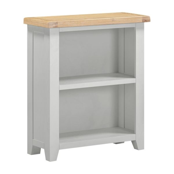 Windsor Low Bookcase - L32 x W80 x H91 cm - Pebble Grey/Oak