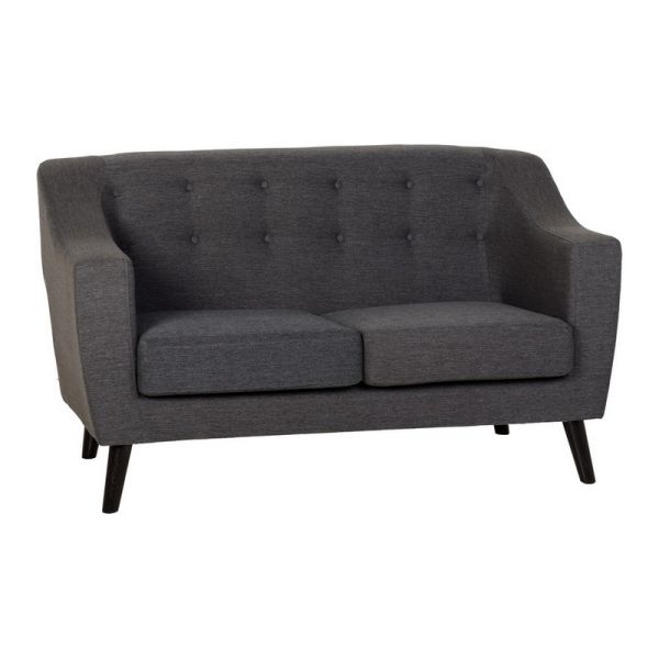 Ashley 2 Seater Sofa - L74 x W146 x H85 cm - Dark Grey Fabric