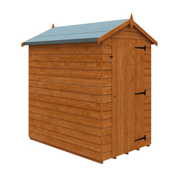 6 x 4 Feet Value Apex 9mm Shed - Solid Wood/Softwood/Pine - L175 x W115 x H203.9 cm - Burnt Orange