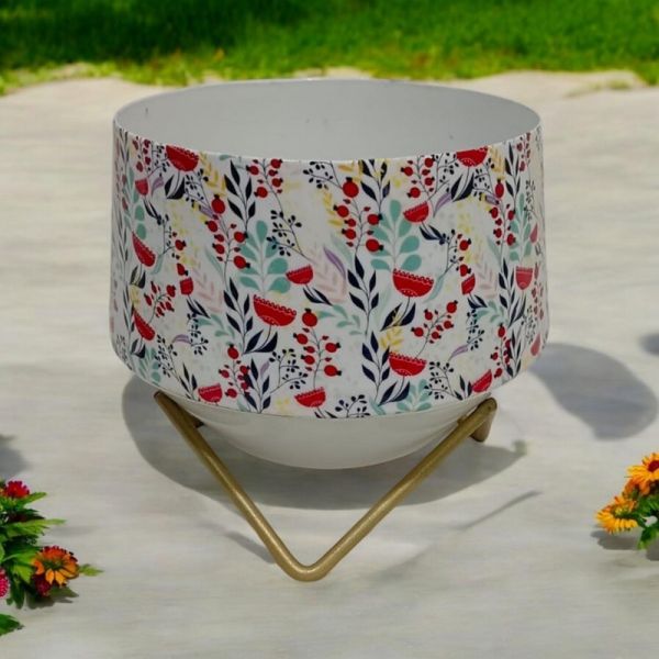 Decorative Planter on Stand - Iron - L13 x W13 x H13 cm