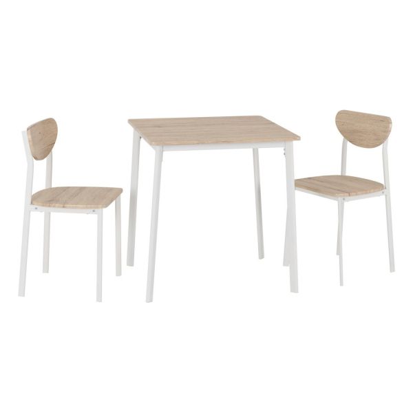 Riley Small Indoor Dining Set - White/Light Oak Effect Veneer