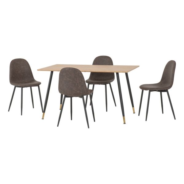 Hamilton & Athens Medium Indoor Dining Set - Medium Oak Effect/Brown