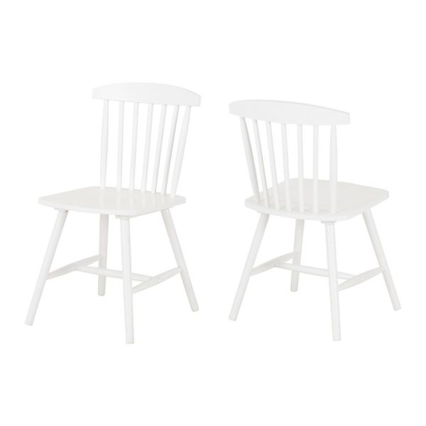 Emery Indoor Dining Chair (Pack of 2) - Rubberwood - L50 x W45 x H79 cm - White
