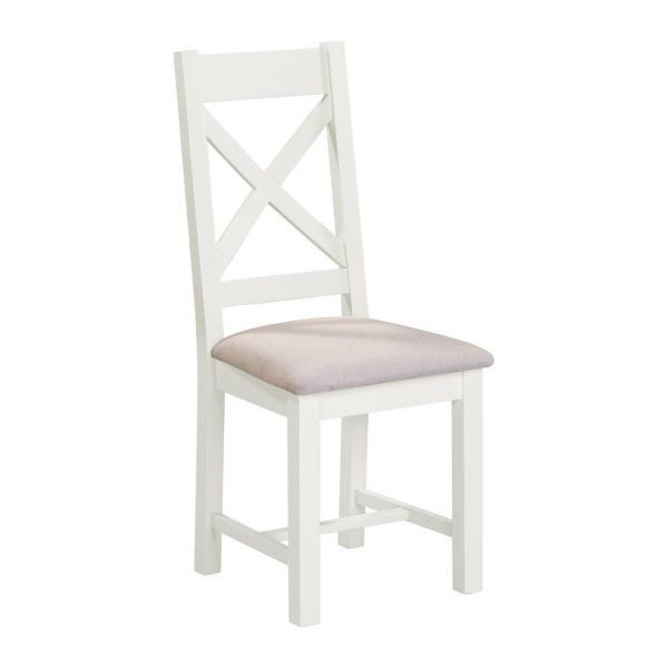 Windsor Cross Back Dining Chair (Set of 2) - L51 x W46 x H105.5 cm - Ivory/Oat Fabric