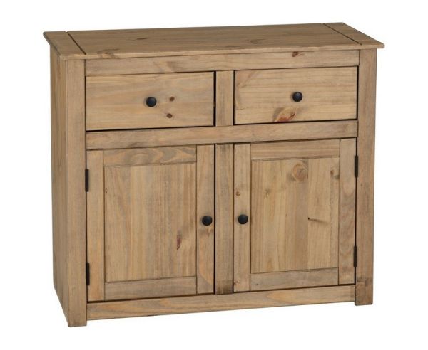 Panama 2 Door 2 Drawer Sideboard - L40 x W93 x H80 cm - Natural Wax