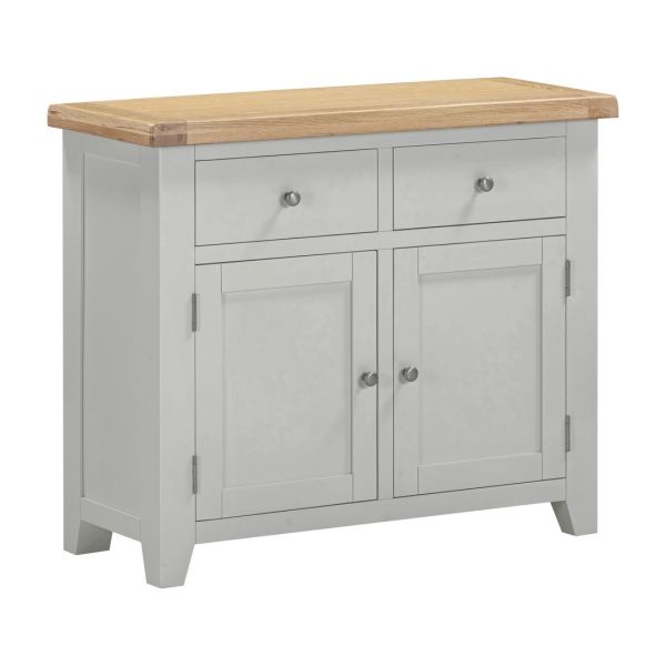 Windsor 2 Door 2 Drawer Sideboard - L40 x W97 x H81.5 cm - Pebble Grey/Oak