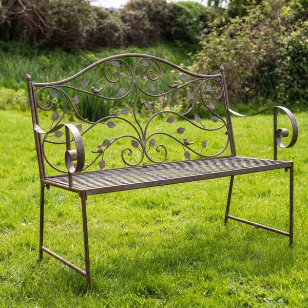 Woodland Bench - L105 x W55 x H96 cm - Green Rust