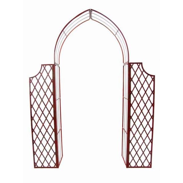 Lattice Arch with Side Panels - L174 x W35 x H220 cm - Antique Green Rust