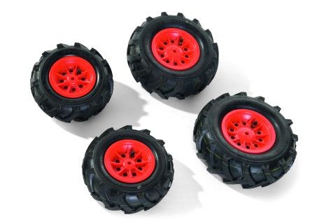 Four Wheels With Pneumatic Rubber Tyres 2 of 260 & 2 of 325x110 Silver