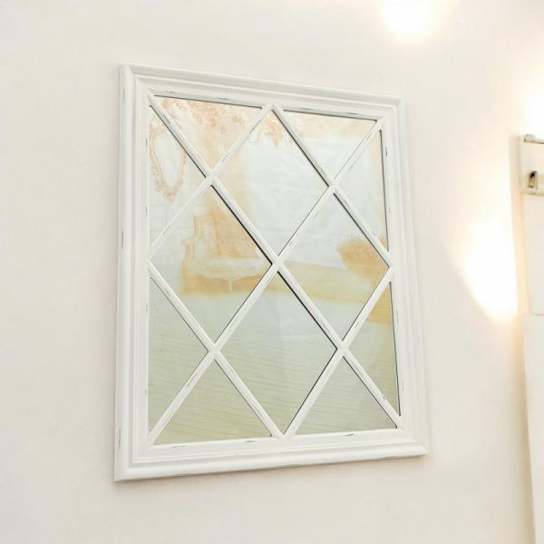 Framed Wall Mirror - L5 x W80 x H100 cm - White