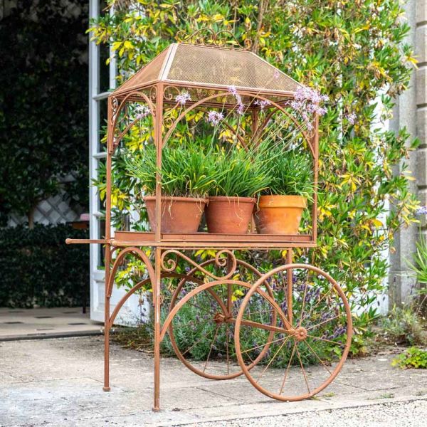 Flower Cart - Planter - L98 x W70 x H152 cm - Rusty