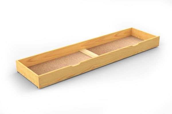 Underbed Storage Drawer (Grooves) - Wood - L198 x W55 x H18.5 cm - Alder